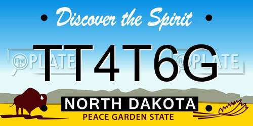 TT4T6G North Dakota License Plate