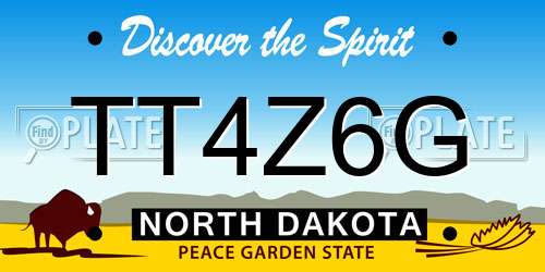 TT4Z6G North Dakota License Plate