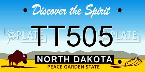 TT505 North Dakota License Plate