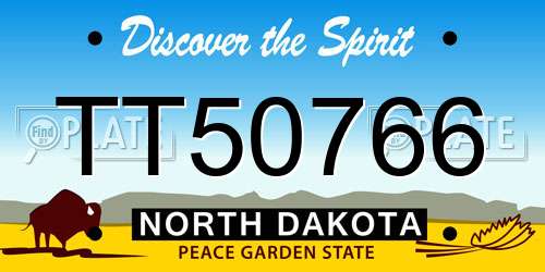 TT50766 North Dakota License Plate
