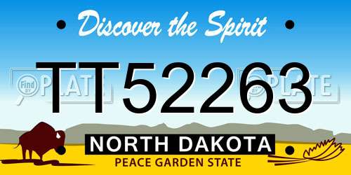 TT52263 North Dakota License Plate