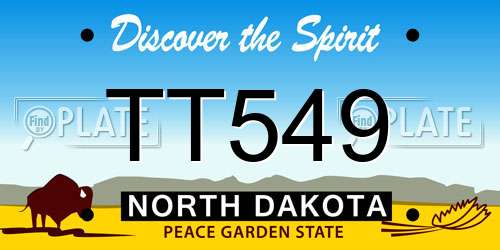 TT549 North Dakota License Plate