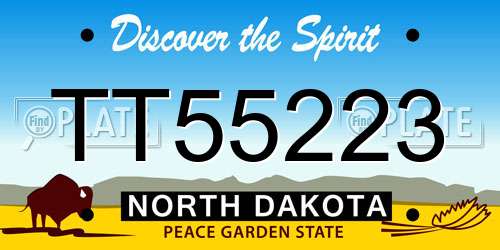 TT55223 North Dakota License Plate