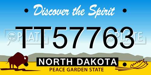 TT57763 North Dakota License Plate