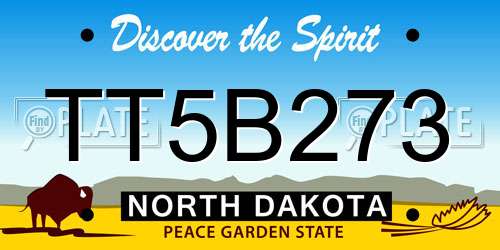TT5B273 North Dakota License Plate