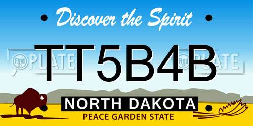 TT5B4B North Dakota License Plate