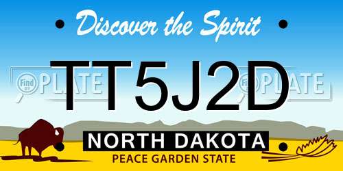 TT5J2D North Dakota License Plate