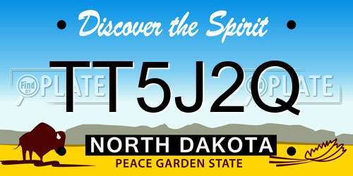 TT5J2Q North Dakota License Plate