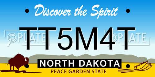 TT5M4T North Dakota License Plate