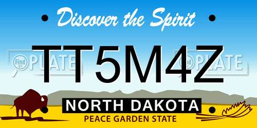 TT5M4Z North Dakota License Plate
