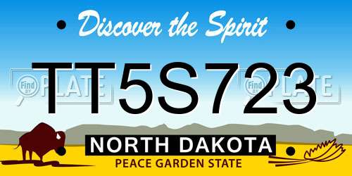 TT5S723 North Dakota License Plate