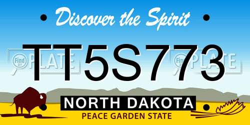 TT5S773 North Dakota License Plate