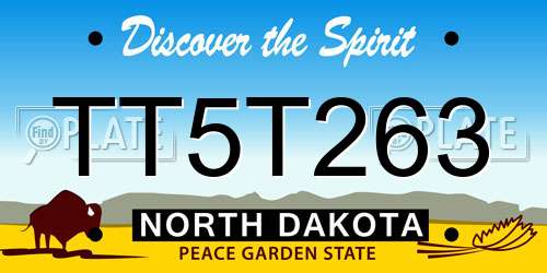 TT5T263 North Dakota License Plate