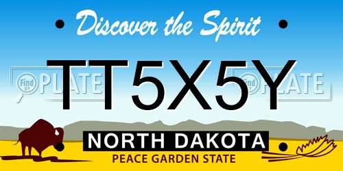 TT5X5Y North Dakota License Plate