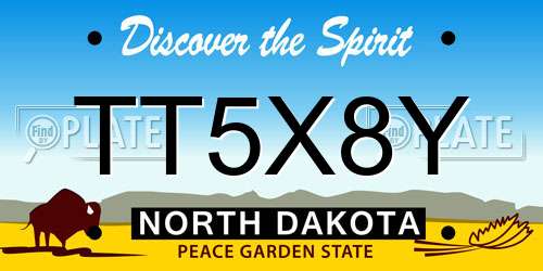 TT5X8Y North Dakota License Plate