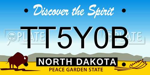 TT5Y0B North Dakota License Plate