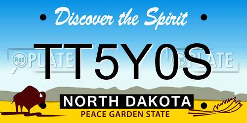 TT5Y0S North Dakota License Plate