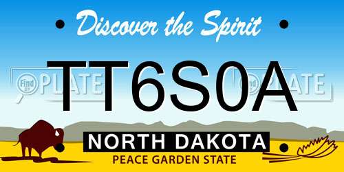 TT6S0A North Dakota License Plate