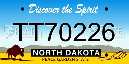TT70226 North Dakota License Plate