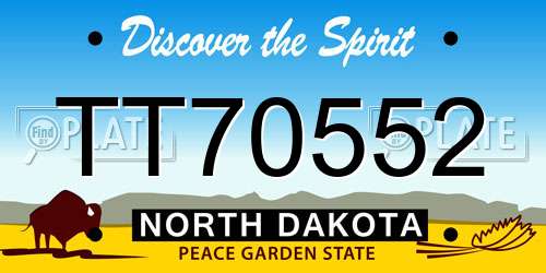 TT70552 North Dakota License Plate