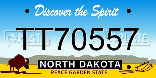 TT70557 North Dakota License Plate