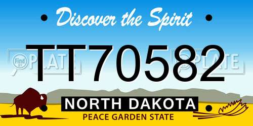 TT70582 North Dakota License Plate