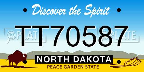 TT70587 North Dakota License Plate