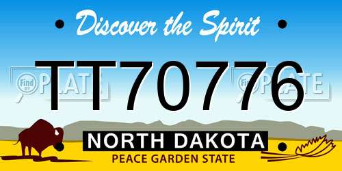 TT70776 North Dakota License Plate