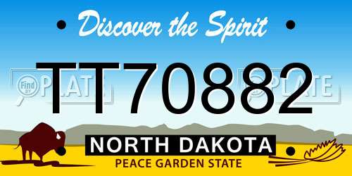 TT70882 North Dakota License Plate