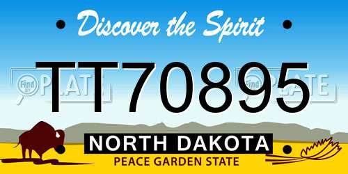 TT70895 North Dakota License Plate