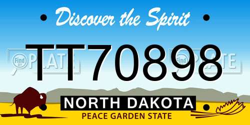 TT70898 North Dakota License Plate
