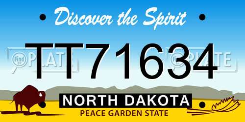 TT71634 North Dakota License Plate