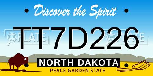 TT7D226 North Dakota License Plate
