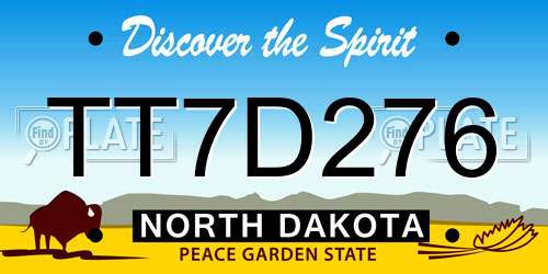TT7D276 North Dakota License Plate