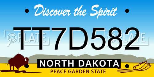 TT7D582 North Dakota License Plate