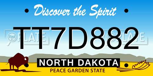 TT7D882 North Dakota License Plate