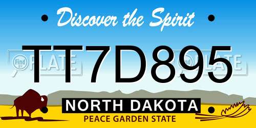 TT7D895 North Dakota License Plate