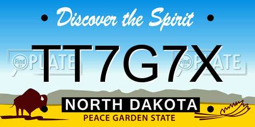 TT7G7X North Dakota License Plate