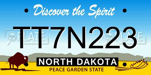 TT7N223 North Dakota License Plate