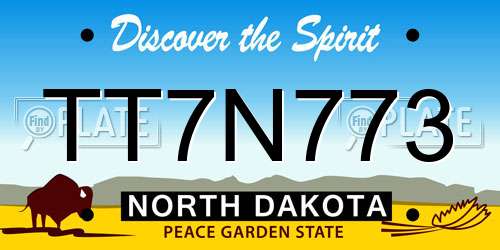 TT7N773 North Dakota License Plate