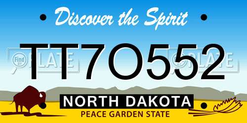 TT7O552 North Dakota License Plate