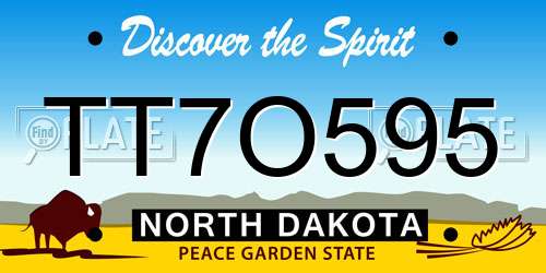 TT7O595 North Dakota License Plate