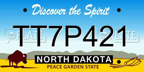 TT7P421 North Dakota License Plate