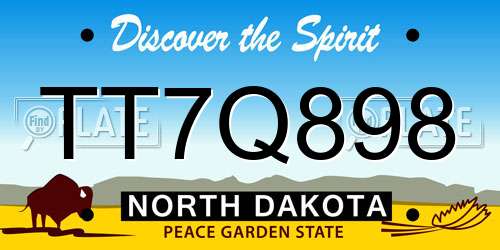 TT7Q898 North Dakota License Plate