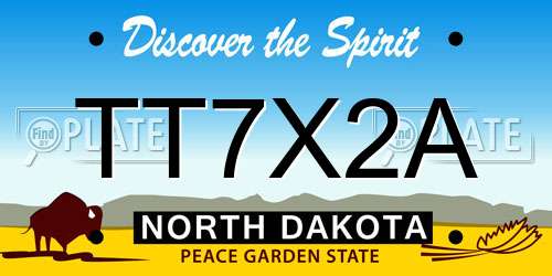 TT7X2A North Dakota License Plate