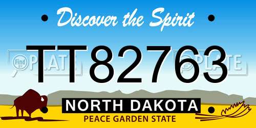 TT82763 North Dakota License Plate