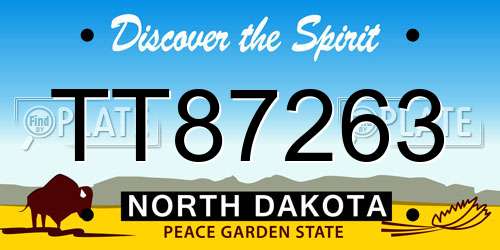 TT87263 North Dakota License Plate