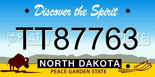 TT87763 North Dakota License Plate