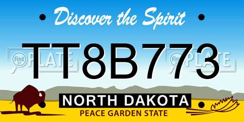 TT8B773 North Dakota License Plate