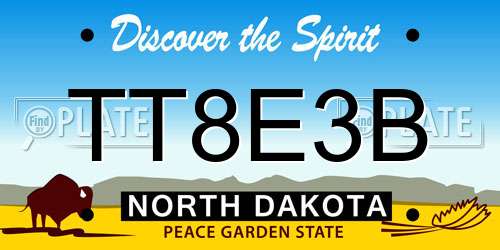 TT8E3B North Dakota License Plate
